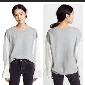 Stateside linen bell sleeve sweatshirt pullover